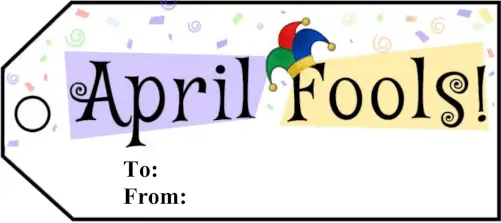 April Fools Gift Tags gift tag