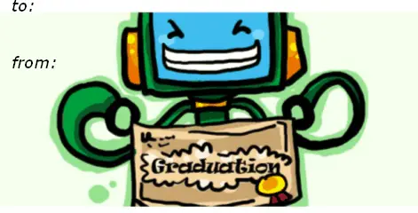 Diploma Robot gift tag