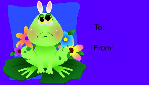 Easter Frog gift tag