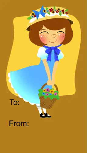 Easter Girl gift tag