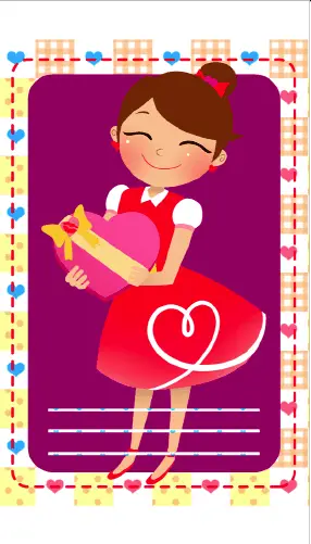 Girl Giving Gift gift tag