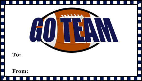 Go Team Football Gift Tag gift tag