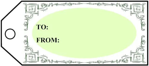 Green Greco Border gift tag