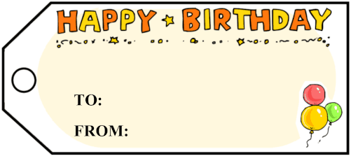 Happy Birthday Balloons gift tag