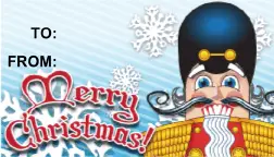 Merry Christmas Nutcracker gift tag