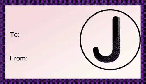 Monogram J gift tag