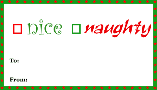 Nice Naughty Gift Tag gift tag