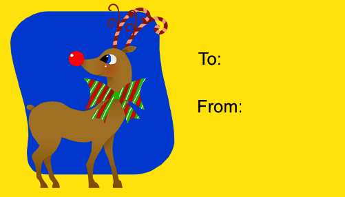 Reindeer gift tag