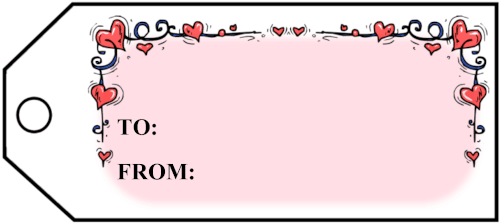 Romantic Hearts Border gift tag