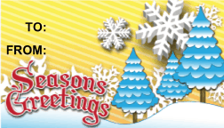 Seasons Greetings Trees gift tag