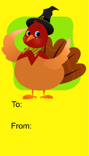 Turkey gift tag