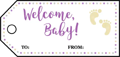 Welcome Baby Footprints Gift Tags gift tag