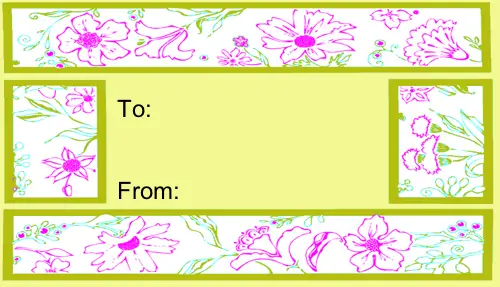 Flower Border gift tag