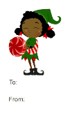 Elf with Round Candy (white background)