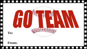 Go Team Baseball Gift Tag