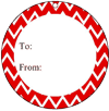 Round Gift Tag Chevrons