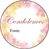 Round Gift Tag Condolences