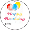 Round Gift Tag Happy Birthday