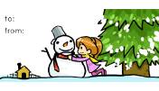 Girl and Snowman